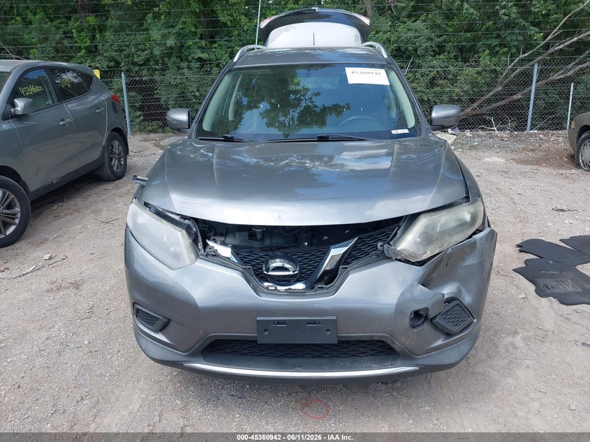 2016 Nissan Rogue VIN KNMAT2MVXGP614777 IAAI salvage auction — FRONT END, Salvage (Indiana), sold $800 on 2026-07-08 (photo 6)