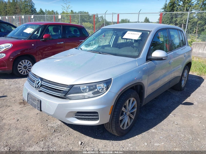 2017 Volkswagen Tiguan VIN WVGBV7AX3HK047338 IAAI salvage auction — RIGHT FRONT, Bill Of Sale (Washington), sold $700 on 2026-08-13 (photo 2)