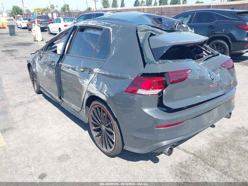 2023 Volkswagen Golf gti VIN WVW8A7CD1PW206085 IAAI salvage auction — ROLLOVER, Salvage Title, sold $2,950 on 2026-07-20 (photo 3)