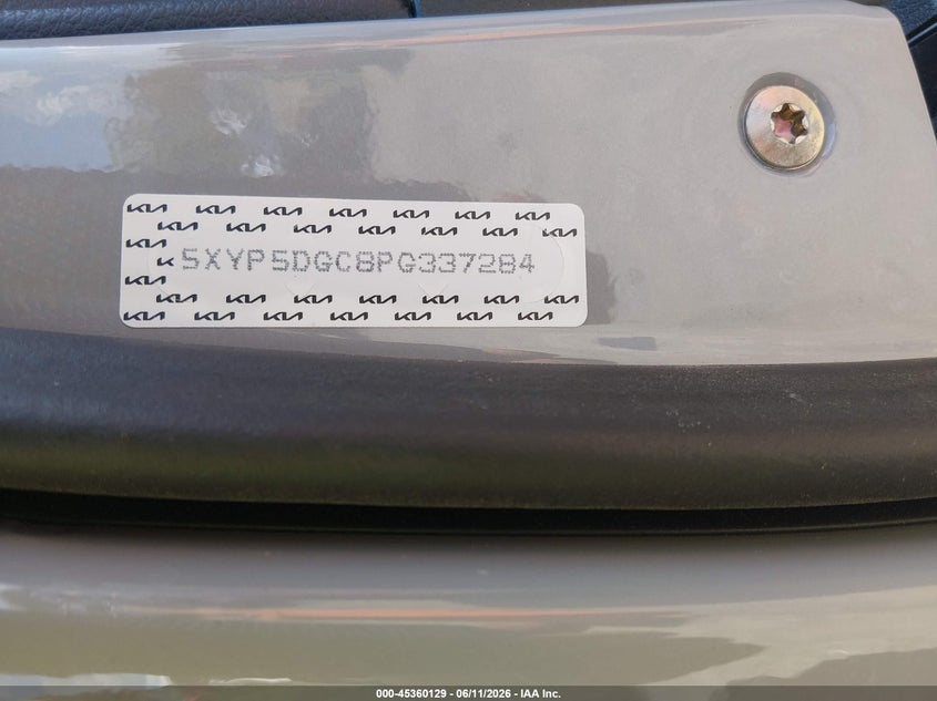 2023 Kia Telluride VIN 5XYP5DGC8PG337284 IAAI salvage auction — FRONT & REAR, Salvage (Tennessee), sold $10,275 on 2026-07-09 (photo 9)