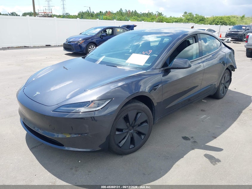 2025 Tesla Model 3 VIN 5YJ3E1EA1SF051615 IAAI salvage auction — REAR END, Salvage Title, sold $10,100 on 2026-07-23 (photo 2)