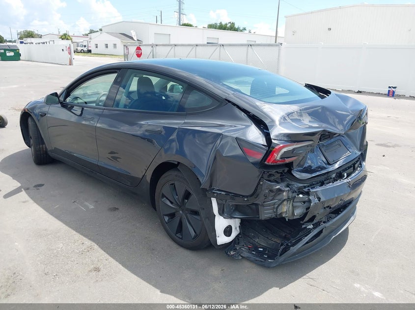 2025 Tesla Model 3 VIN 5YJ3E1EA1SF051615 IAAI salvage auction — REAR END, Salvage Title, sold $10,100 on 2026-07-23 (photo 3)