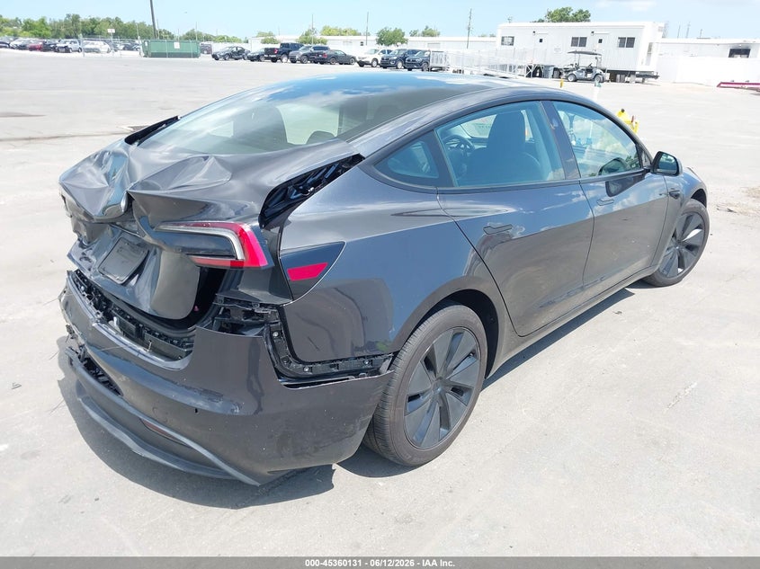 2025 Tesla Model 3 VIN 5YJ3E1EA1SF051615 IAAI salvage auction — REAR END, Salvage Title, sold $10,100 on 2026-07-23 (photo 4)