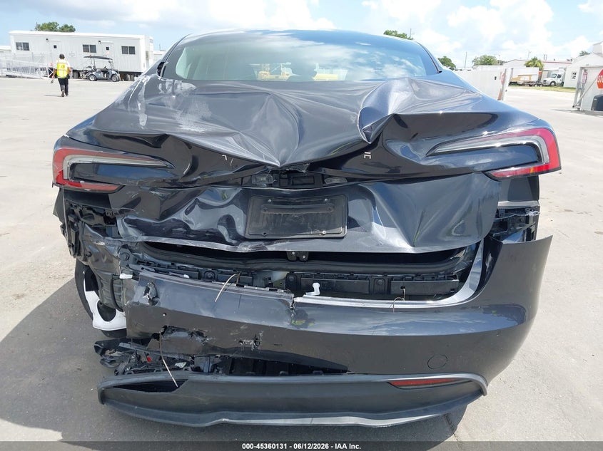 2025 Tesla Model 3 VIN 5YJ3E1EA1SF051615 IAAI salvage auction — REAR END, Salvage Title, sold $10,100 on 2026-07-23 (photo 6)