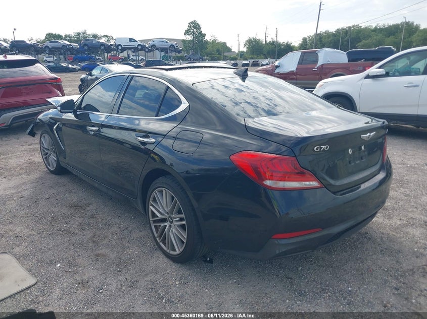 2021 Genesis G70 VIN KMTG34LA8MU074204 IAAI salvage auction — FRONT END, Certificate Of Destruction (Florida), sold $1,550 on 2026-07-21 (photo 3)