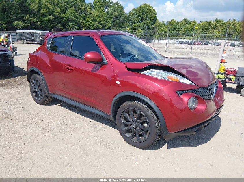 2013 Nissan Juke VIN JN8AF5MR5DT223748 IAAI salvage auction — FRONT END, Clear (Tennessee), sold $200 on 2026-07-08 (photo 1)