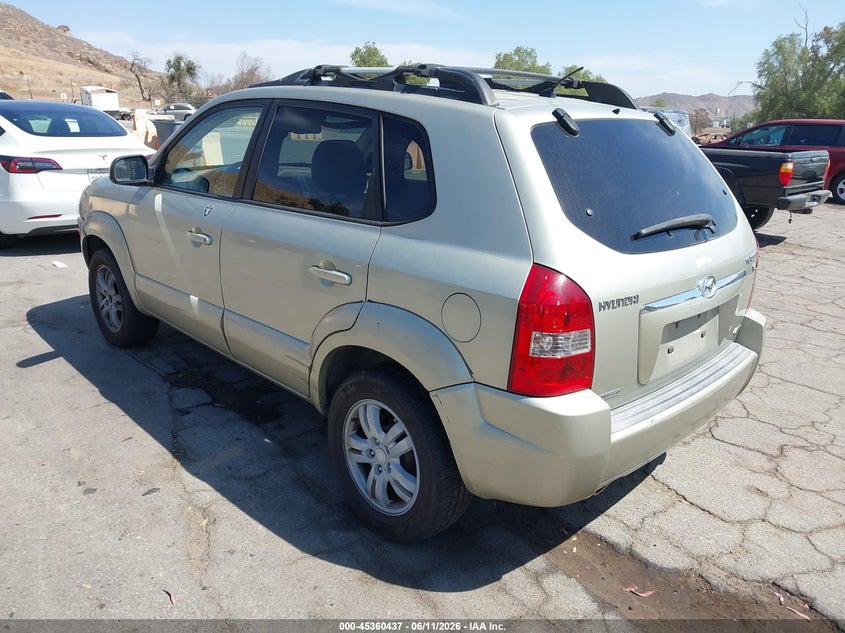 2007 Hyundai Tucson VIN KM8JN72D27U508631 IAAI salvage auction — NORMAL WEAR, Clear - Dealer Only (California), sold $300 on 2026-07-07 (photo 3)
