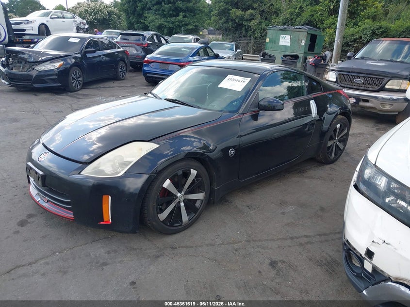 2006 Nissan 350z VIN JN1AZ34D96M330362 IAAI salvage auction — FRONT END, Salvage (North Carolina), sold $450 on 2026-07-18 (photo 2)