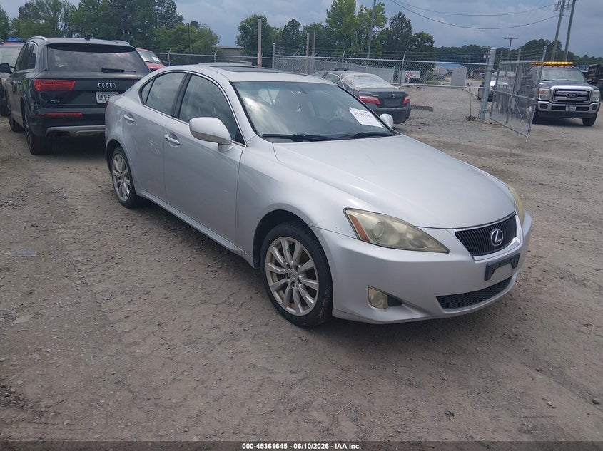 2006 Lexus Is VIN JTHCK262762004537 IAAI salvage auction — NORMAL WEAR, Clear (Virginia), sold $300 on 2026-07-10 (photo 1)