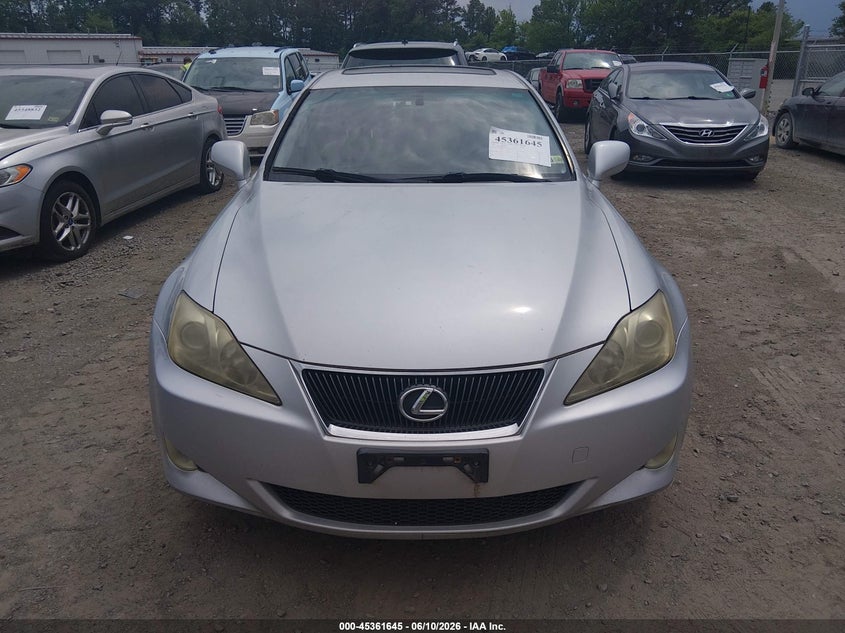 2006 Lexus Is VIN JTHCK262762004537 IAAI salvage auction — NORMAL WEAR, Clear (Virginia), sold $300 on 2026-07-10 (photo 6)