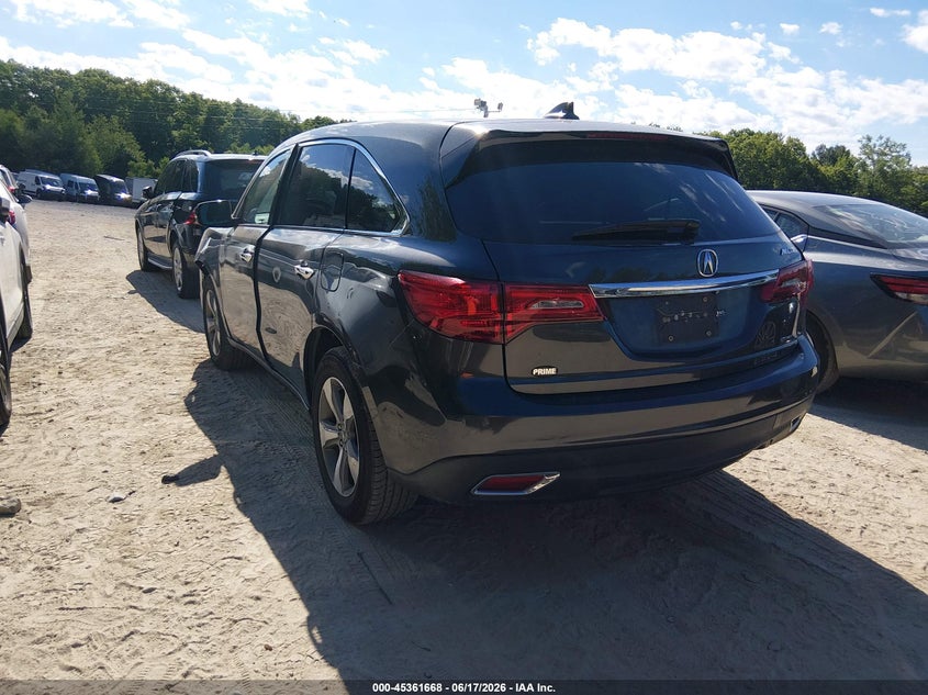 2015 Acura Mdx VIN 5FRYD4H28FB014130 IAAI salvage auction — FRONT END, Salvage Title, sold $900 on 2026-07-11 (photo 3)