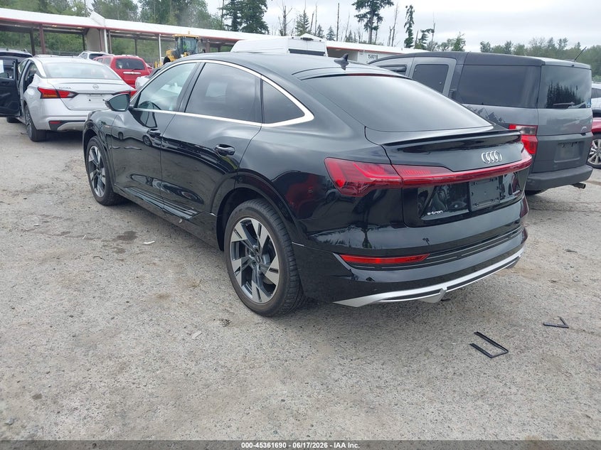 2021 Audi E-tron sportback VIN WA13AAGE4MB005837 IAAI salvage auction — REAR END, Bill Of Sale (Washington), sold $4,050 on 2026-07-29 (photo 3)