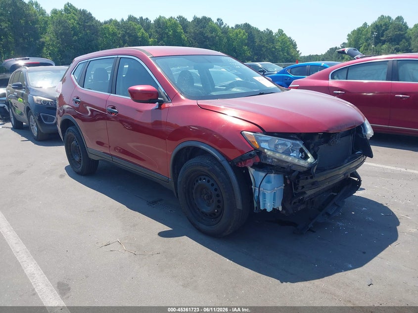 2016 Nissan Rogue VIN JN8AT2MV9GW143893 IAAI salvage auction — FRONT END, Salvage (North Carolina), sold $1,475 on 2026-07-29 (photo 1)