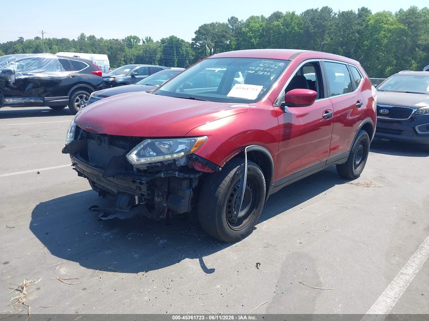 2016 Nissan Rogue VIN JN8AT2MV9GW143893 IAAI salvage auction — FRONT END, Salvage (North Carolina), sold $1,475 on 2026-07-29 (photo 2)