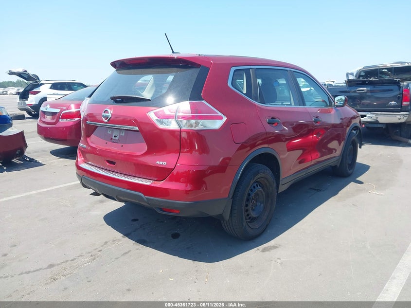 2016 Nissan Rogue VIN JN8AT2MV9GW143893 IAAI salvage auction — FRONT END, Salvage (North Carolina), sold $1,475 on 2026-07-29 (photo 4)