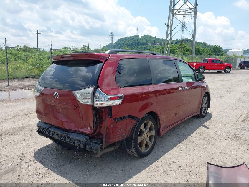 2014 Toyota Sienna VIN 5TDXK3DC8ES466634 IAAI salvage auction — REAR END, Salvage Title, sold $3,550 on 2026-07-28 (photo 4)