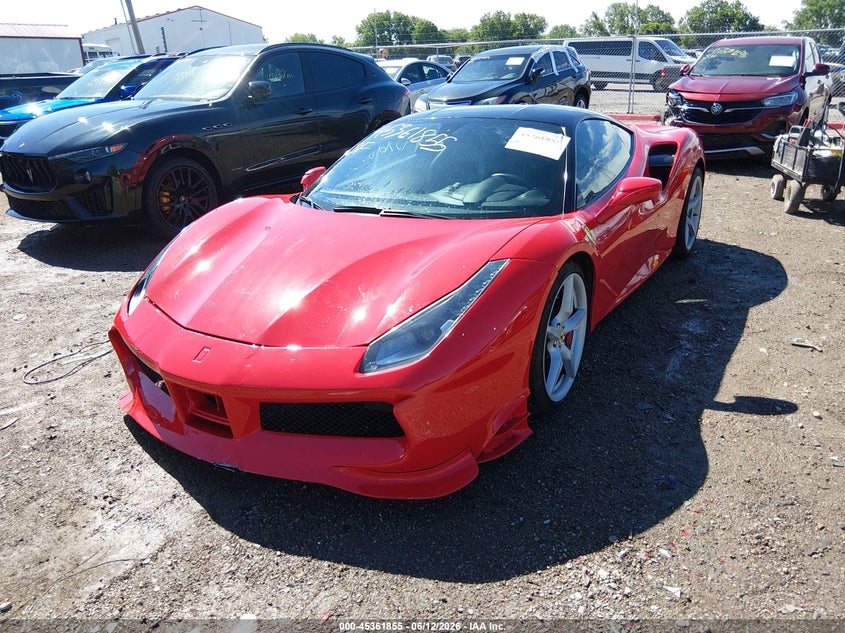 2019 Ferrari 488 VIN ZFF79ALA3K0238413 IAAI salvage auction — REAR END, Salvage Title, sold $98,000 on 2026-08-12 (photo 2)