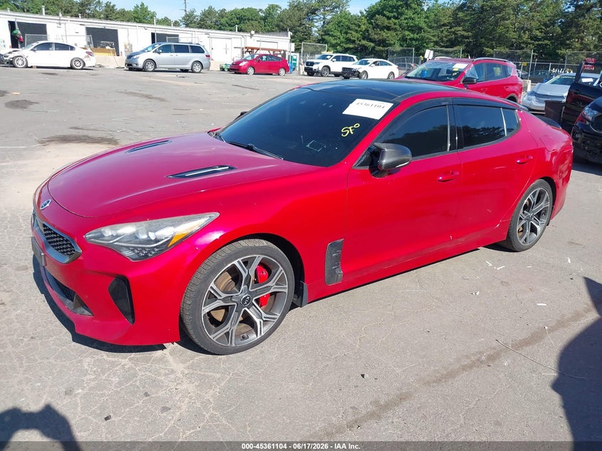 2018 Kia Stinger VIN KNAE55LC0J6017385 IAAI salvage auction — WATER/FLOOD, Salvage Title, sold $6,800 on 2026-07-23 (photo 2)
