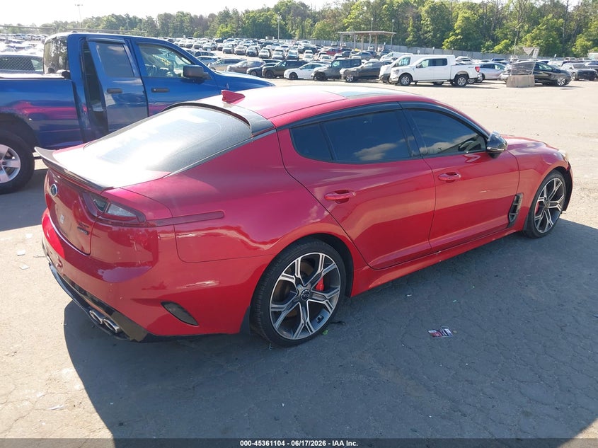 2018 Kia Stinger VIN KNAE55LC0J6017385 IAAI salvage auction — WATER/FLOOD, Salvage Title, sold $6,800 on 2026-07-23 (photo 4)