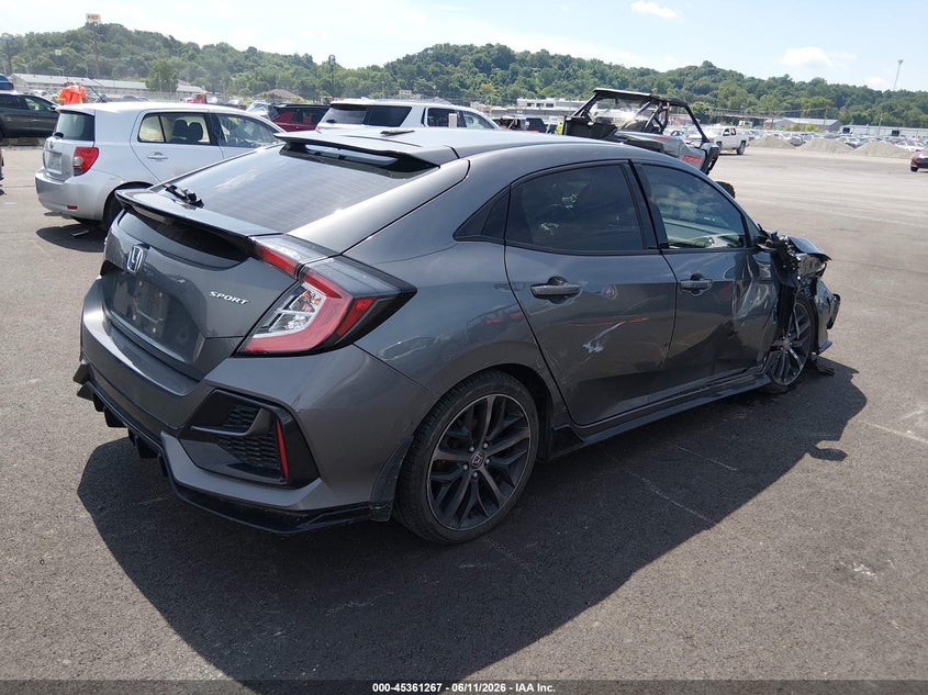2021 Honda Civic VIN SHHFK7H41MU425365 IAAI salvage auction — RIGHT SIDE, Salvage (Illinois), sold $5,150 on 2026-07-28 (photo 4)