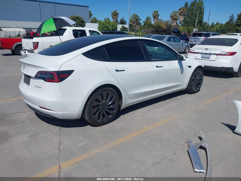 2021 Tesla Model 3 VIN 5YJ3E1EC0MF049200 IAAI salvage auction — FRONT END, Salvage (California), sold $8,600 on 2026-07-29 (photo 4)