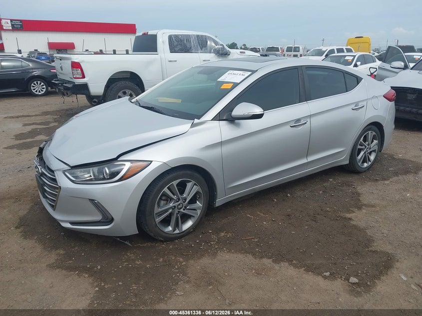 2017 Hyundai Elantra VIN KMHD84LF2HU267013 IAAI salvage auction — FRONT END, Clear (Arkansas), sold $2,575 on 2026-07-22 (photo 2)