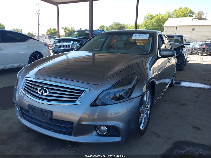 2012 Infiniti G VIN JN1CV6AP2CM934965 IAAI salvage auction — LEFT REAR, Salvage (California), sold $1,150 on 2026-07-07 (photo 2)