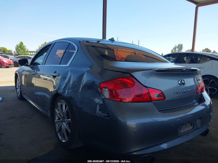 2012 Infiniti G VIN JN1CV6AP2CM934965 IAAI salvage auction — LEFT REAR, Salvage (California), sold $1,150 on 2026-07-07 (photo 3)