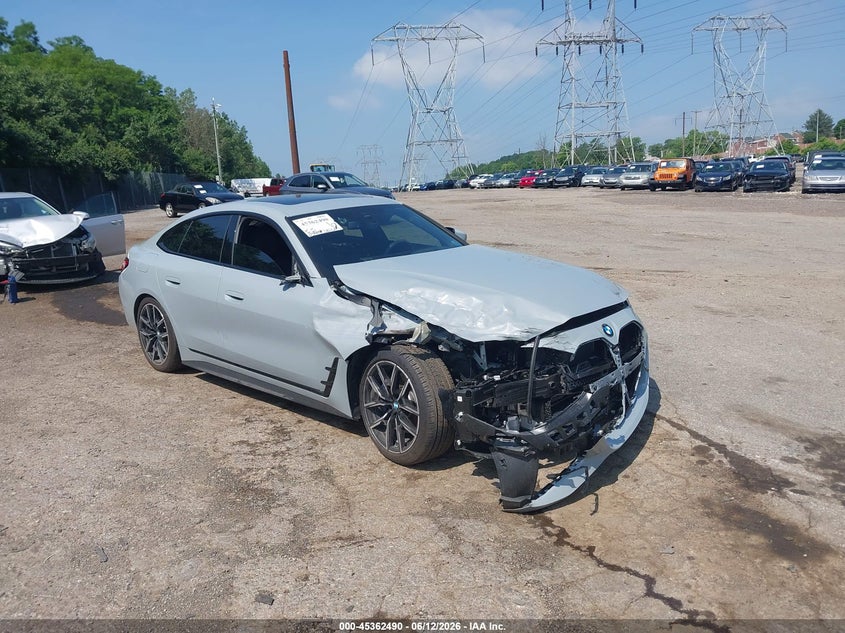 2026 BMW I4 VIN WBY43HD07TFW37968 — IAAI salvage auction photo