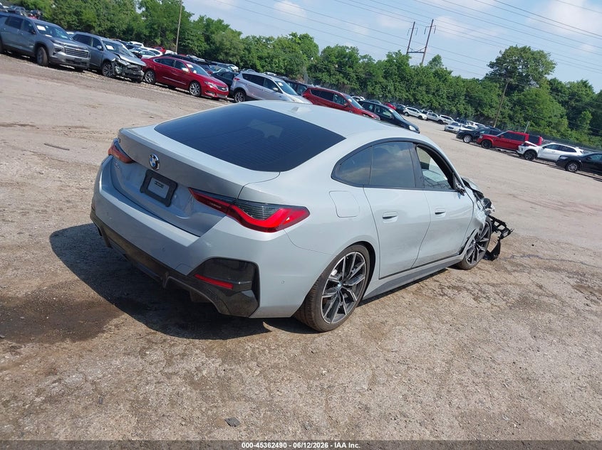 2026 BMW I4 VIN WBY43HD07TFW37968 IAAI salvage auction — RIGHT FRONT, Salvage Title, sold $16,750 on 2026-08-25 (photo 4)