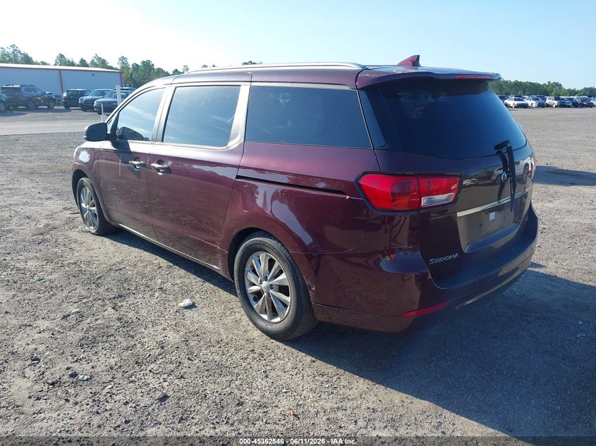 2017 Kia SEDONA VIN KNDMB5C18H6246686 IAAI salvage auction — NORMAL WEAR, Clear (Florida), sold $750 on 2026-07-14 (photo 3)