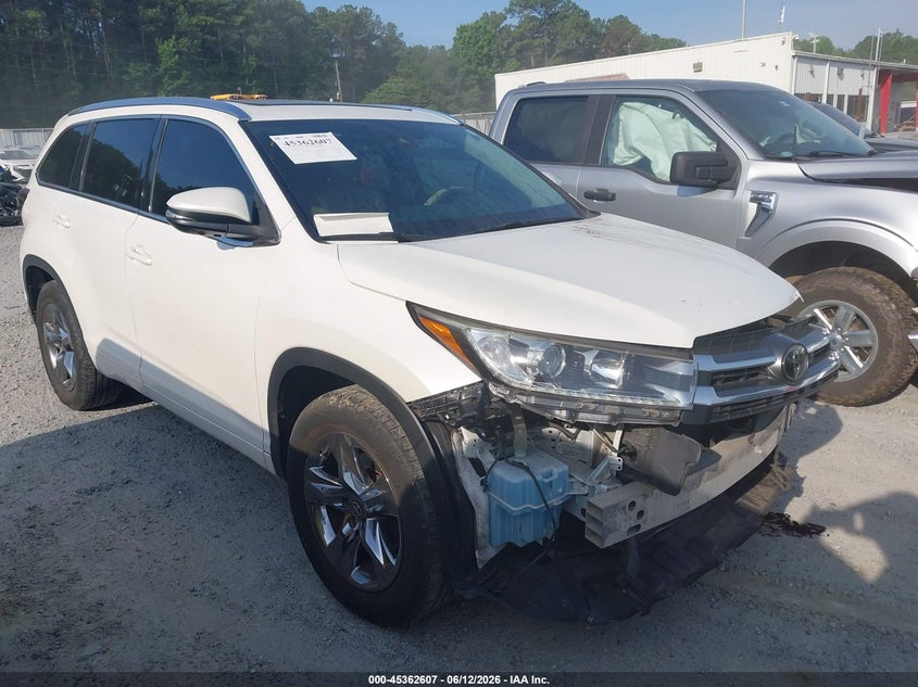 2017 Toyota Highlander VIN 5TDYZRFH1HS219021 IAAI salvage auction — FRONT END, Salvage (Georgia), sold $9,300 on 2026-07-16 (photo 1)