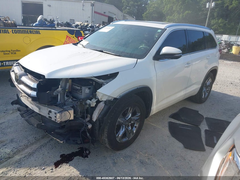 2017 Toyota Highlander VIN 5TDYZRFH1HS219021 IAAI salvage auction — FRONT END, Salvage (Georgia), sold $9,300 on 2026-07-16 (photo 2)