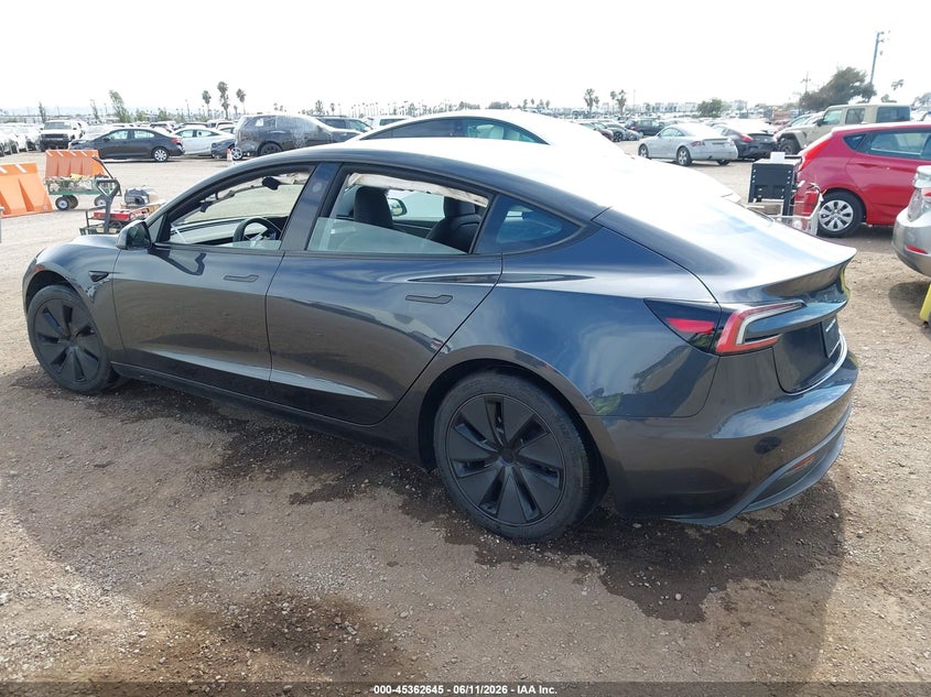 2025 Tesla Model 3 VIN 5YJ3E1EA9SF977986 IAAI salvage auction — RIGHT REAR, Salvage Title, sold $8,800 on 2026-07-29 (photo 3)
