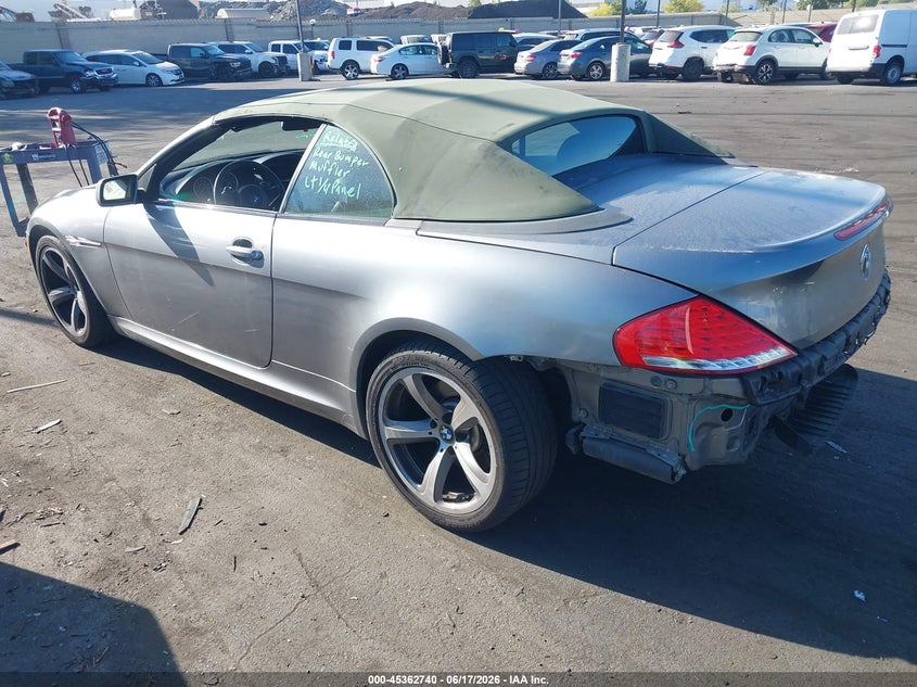 2008 BMW 6er VIN WBAEB53548CX62954 IAAI salvage auction — REAR END, Salvage Certificate (California), sold $2,600 on 2026-07-10 (photo 3)