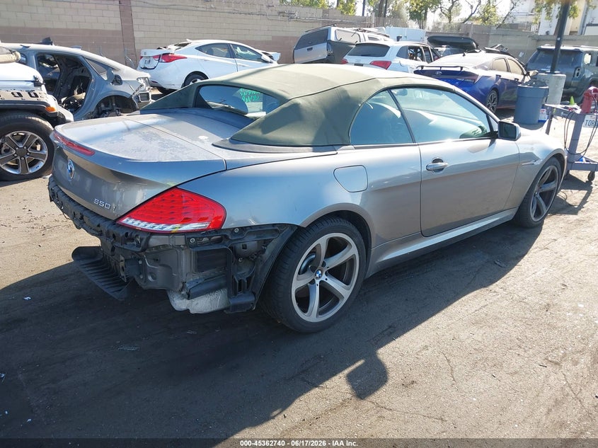2008 BMW 6er VIN WBAEB53548CX62954 IAAI salvage auction — REAR END, Salvage Certificate (California), sold $2,600 on 2026-07-10 (photo 4)