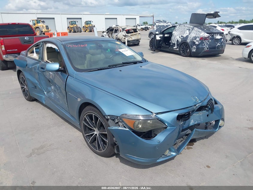 2005 BMW 6 series VIN WBAEH734X5CF95113 IAAI salvage auction — FRONT END, Salvage (Texas), sold $500 on 2026-07-08 (photo 1)