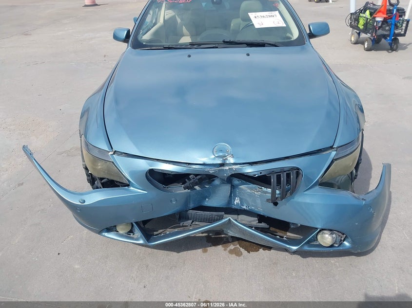 2005 BMW 6 series VIN WBAEH734X5CF95113 IAAI salvage auction — FRONT END, Salvage (Texas), sold $500 on 2026-07-08 (photo 6)