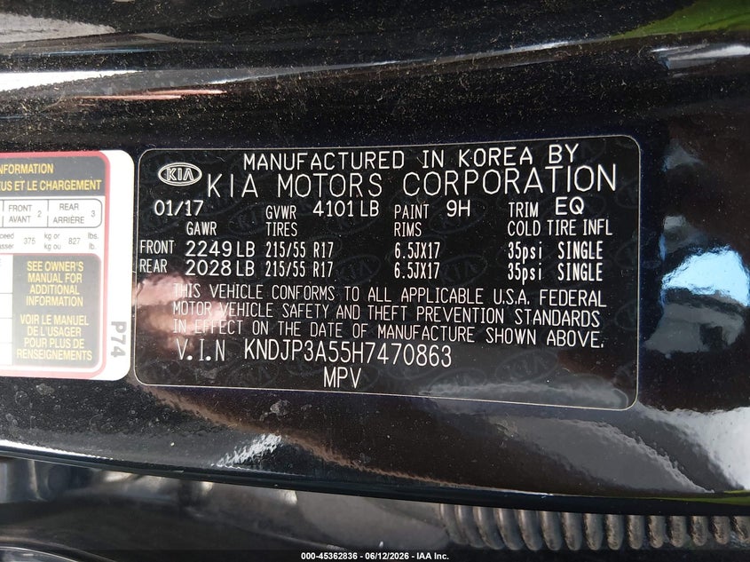 2017 Kia Soul VIN KNDJP3A55H7470863 IAAI salvage auction — FRONT END, Clear (Arkansas), sold $2,450 on 2026-07-23 (photo 9)