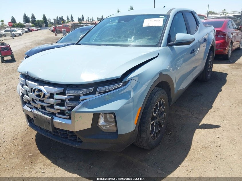 2023 Hyundai Santa cruz VIN 5NTJBDAE9PH045565 IAAI salvage auction — FRONT & REAR, Salvage (California), sold $6,350 on 2026-07-07 (photo 2)