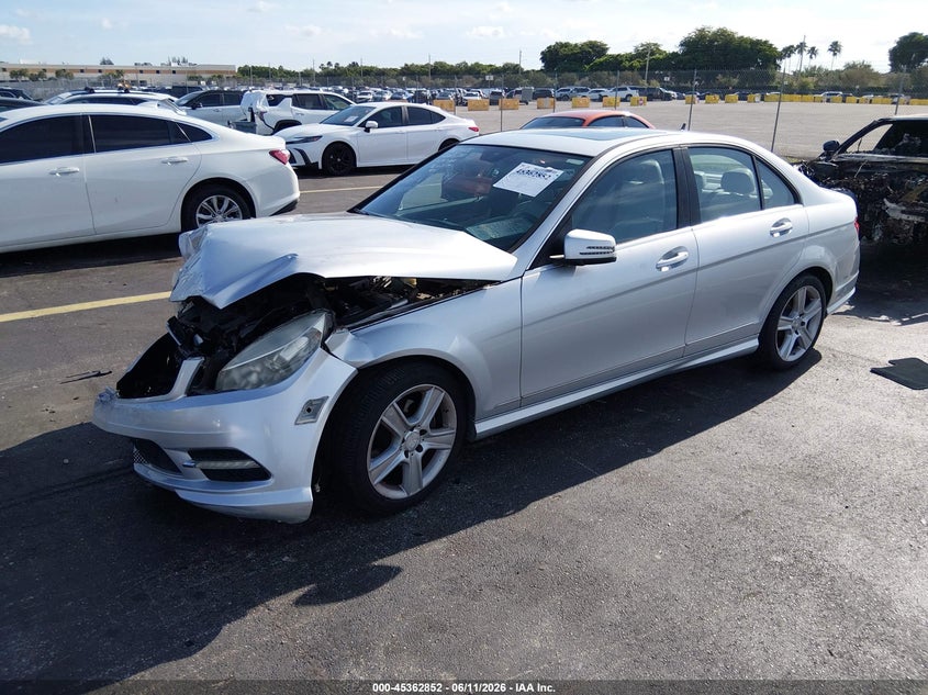 2011 Mercedes-benz C class VIN WDDGF5EBXBR171704 IAAI salvage auction — FRONT END, Rebuildable (Florida), sold $400 on 2026-07-09 (photo 2)