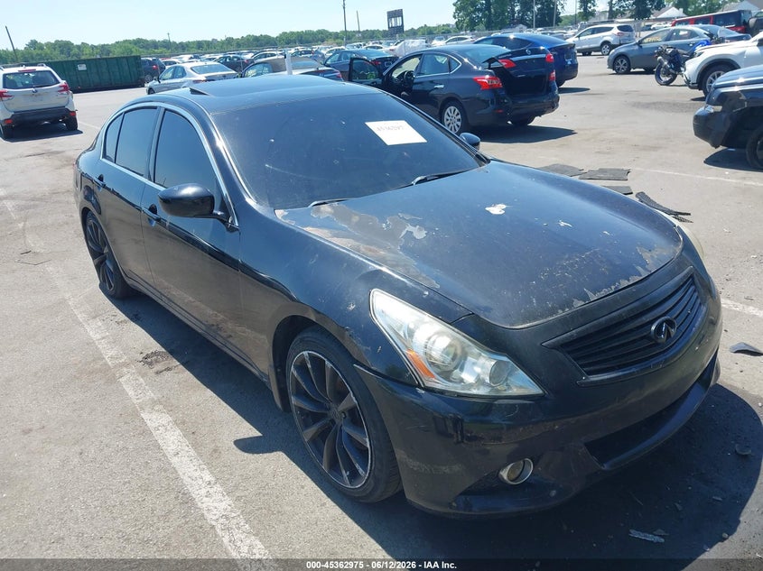 2013 Infiniti G VIN JN1CV6AP9DM304765 IAAI salvage auction — FRONT & REAR, Salvage (Ohio), sold $550 on 2026-07-13 (photo 1)