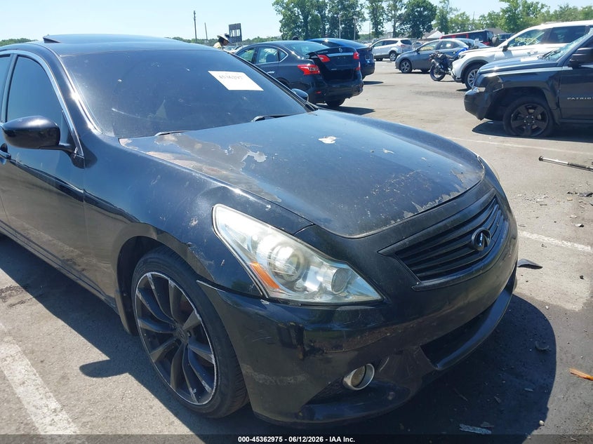 2013 Infiniti G VIN JN1CV6AP9DM304765 IAAI salvage auction — FRONT & REAR, Salvage (Ohio), sold $550 on 2026-07-13 (photo 6)