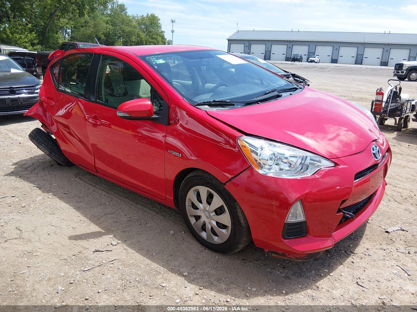 2014 Toyota Prius c VIN JTDKDTB35E1571992 IAAI salvage auction — REAR END, Salvage (Indiana), sold $425 on 2026-07-29 (photo 1)