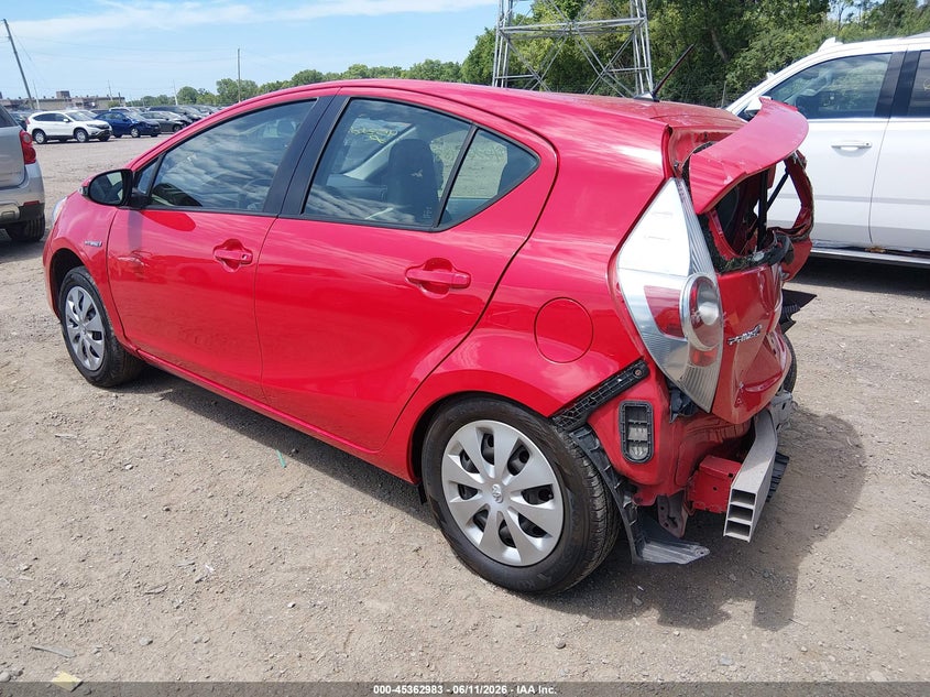 2014 Toyota Prius c VIN JTDKDTB35E1571992 IAAI salvage auction — REAR END, Salvage (Indiana), sold $425 on 2026-07-29 (photo 3)