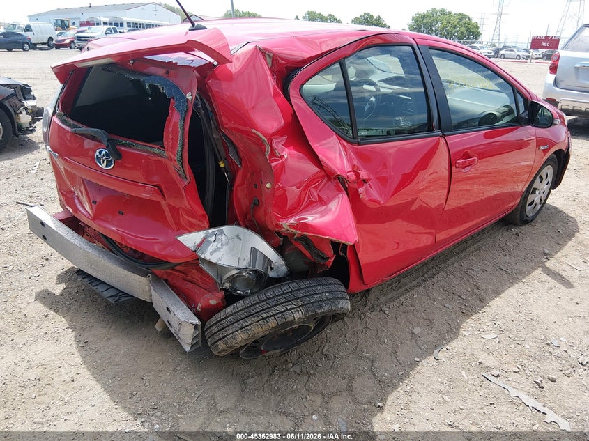 2014 Toyota Prius c VIN JTDKDTB35E1571992 IAAI salvage auction — REAR END, Salvage (Indiana), sold $425 on 2026-07-29 (photo 6)