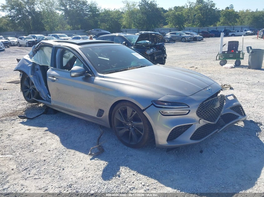 2023 Genesis G70 VIN KMTG34TA6PU106572 IAAI salvage auction — REAR END, Certificate Of Destruction (Florida), sold $1,500 on 2026-07-17 (photo 1)