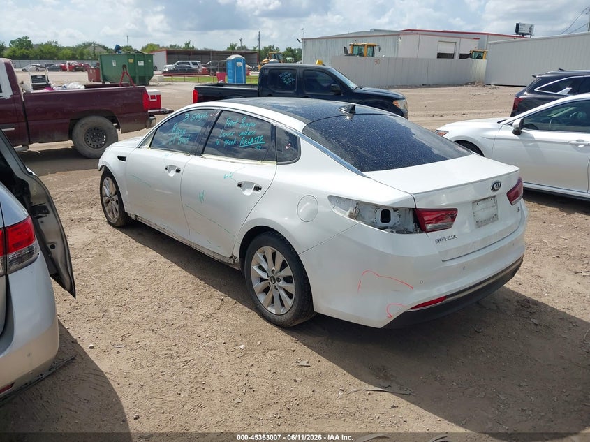 2018 Kia Optima VIN 5XXGT4L33JG243854 IAAI salvage auction — FRONT & REAR, Original (Texas), sold $2,000 on 2026-07-22 (photo 3)