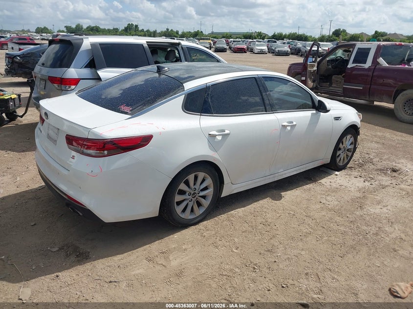 2018 Kia Optima VIN 5XXGT4L33JG243854 IAAI salvage auction — FRONT & REAR, Original (Texas), sold $2,000 on 2026-07-22 (photo 4)