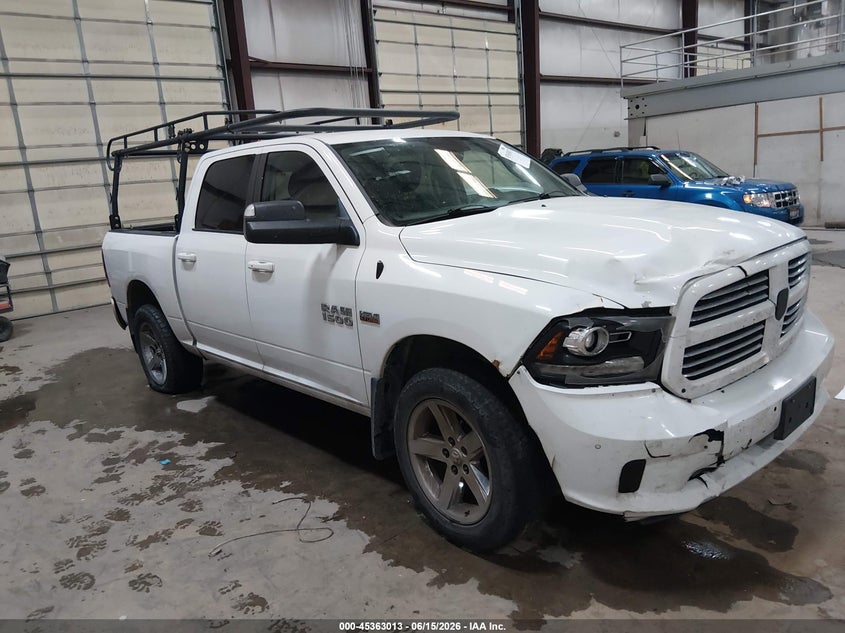 2014 Ram 1500 VIN 1C6RR7MT1ES184040 IAAI salvage auction — FRONT & REAR, Salvage (Idaho), sold $1,300 on 2026-07-10 (photo 1)